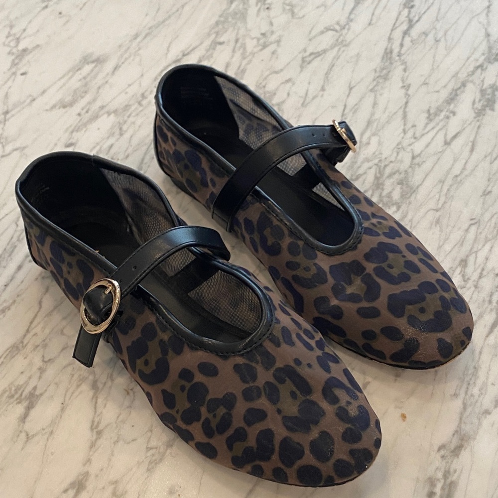 Aldo Black and Brown Leopard Flats